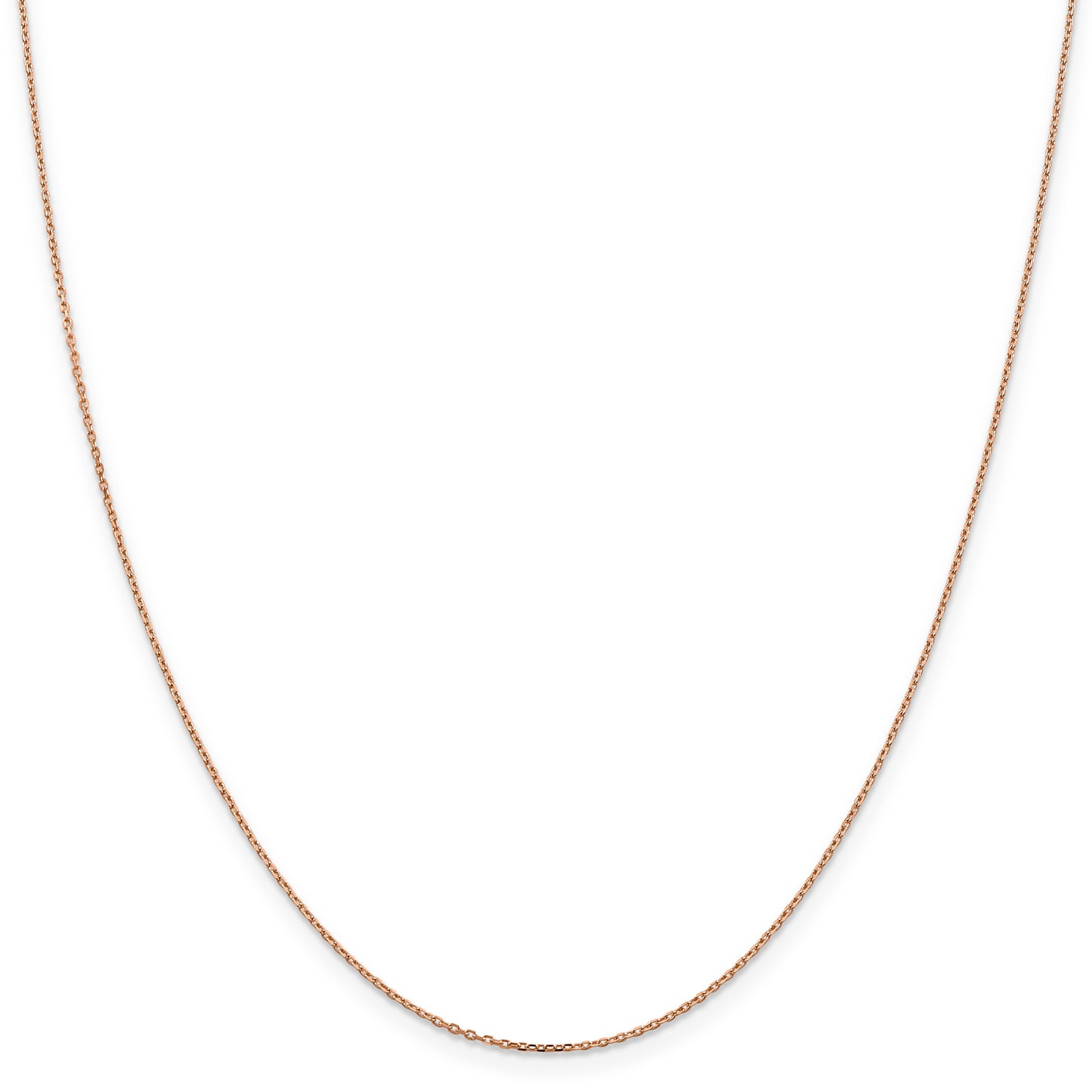 14k Rose Gold 1.0mm D/C Cable Chain - Solomon Jewelers