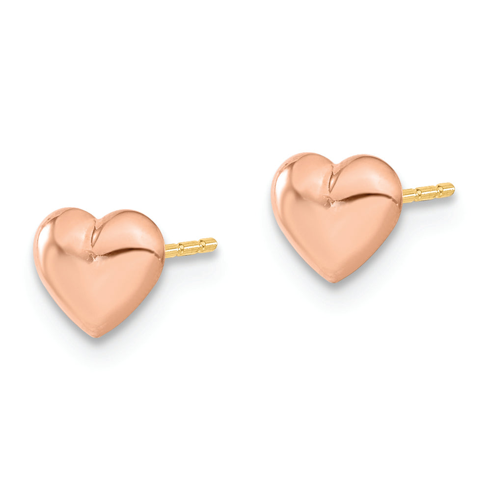 14k Madi K Rose Gold Heart Post Earrings - Solomon Jewelers