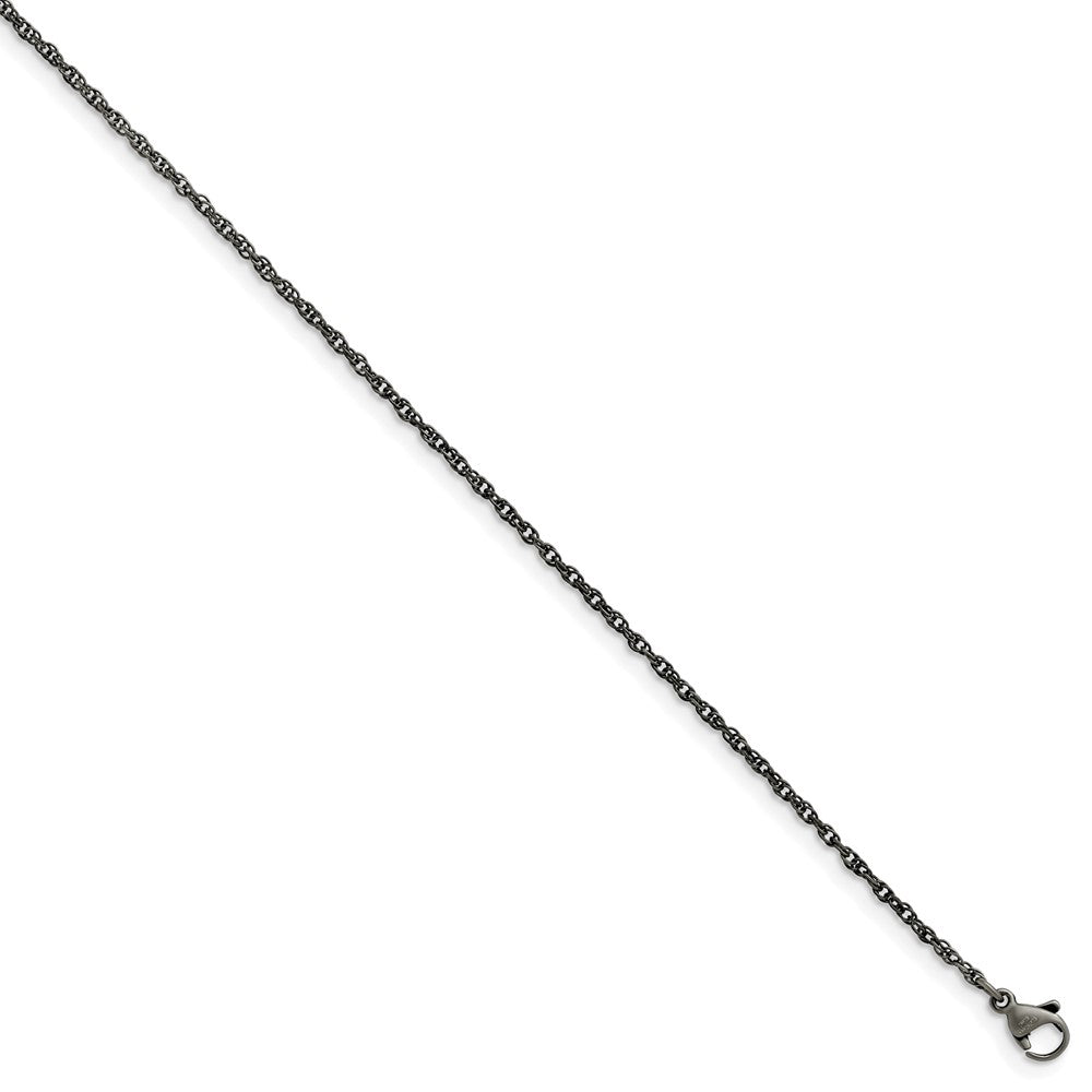 Stainless Steel Oxidized 2mm 20in Fancy Link Chain - Solomon Jewelers