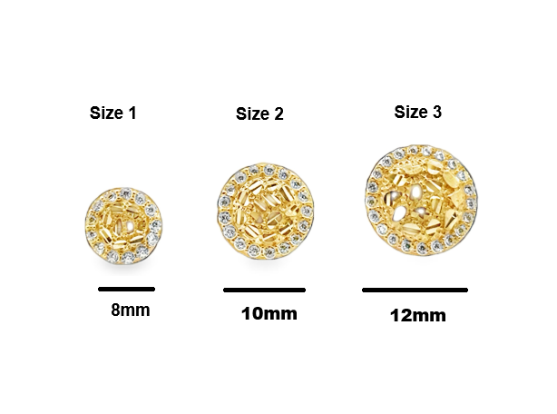 10 Karat Yellow Gold Round Nugget Earrings