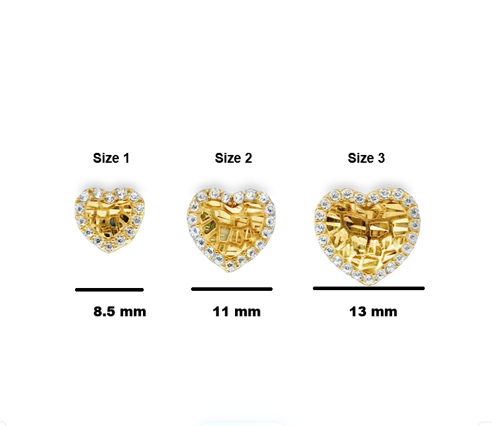 10 Karat Yellow Gold Heart Nugget Earrings