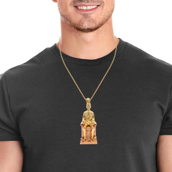 10 Karat Gold Jesús Malverde Pendant