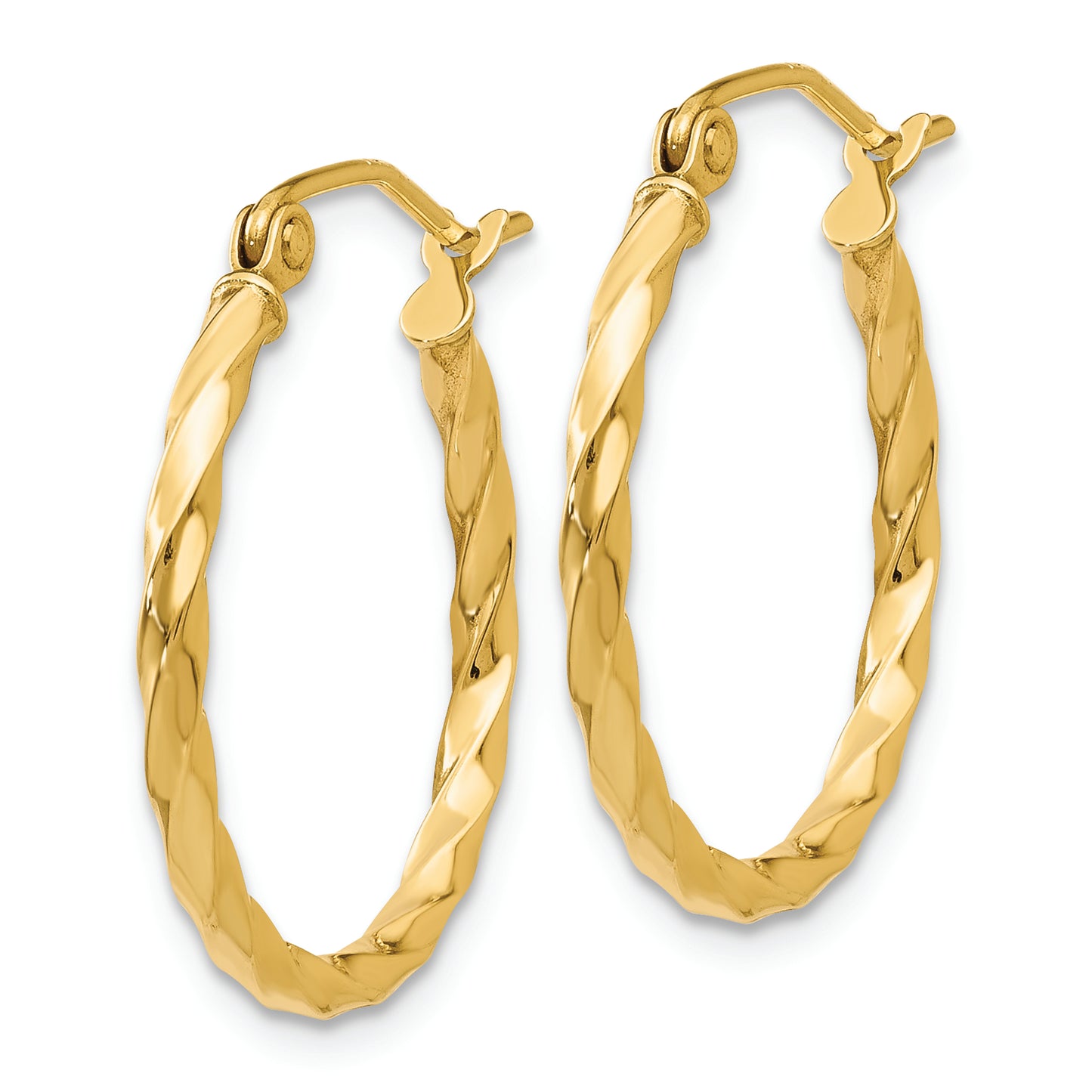 14k Twist Polished Hoop Earring - Solomon Jewelers