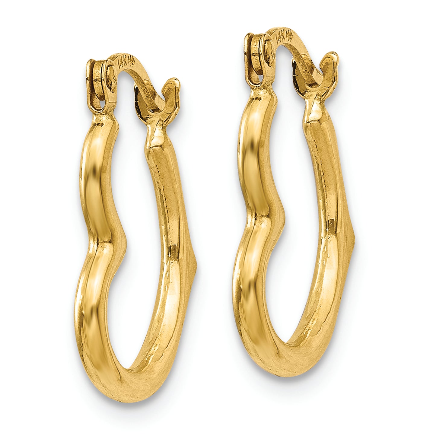 14K Heart Shaped Hollow Hoop Earrings - Solomon Jewelers