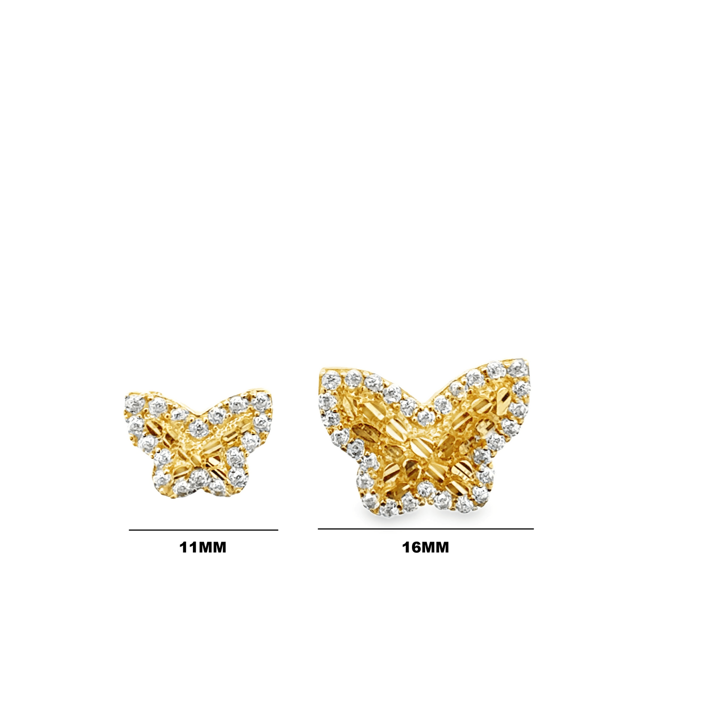 10 Karat Yellow Gold Butterfly Nugget Earrings - Solomon Jewelers