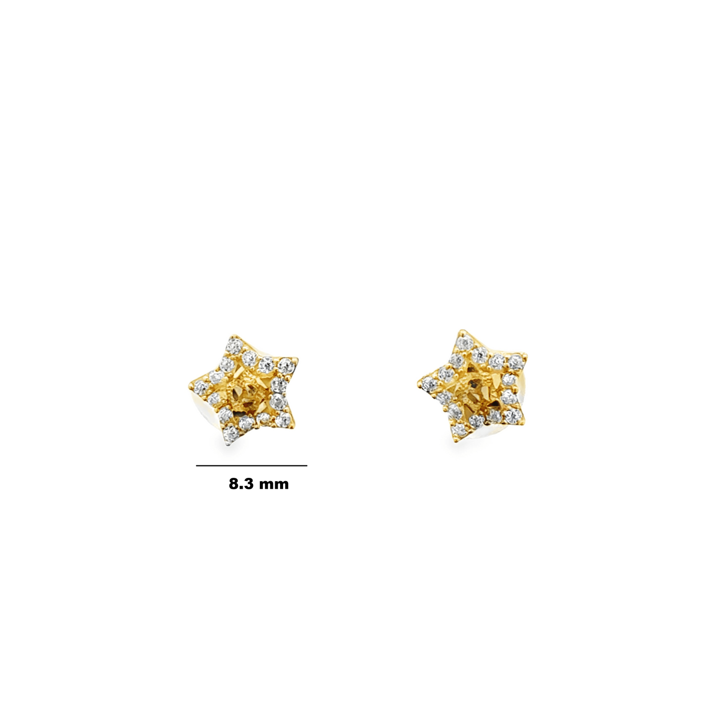 10 Karat Yellow Gold Star Nugget Earrings