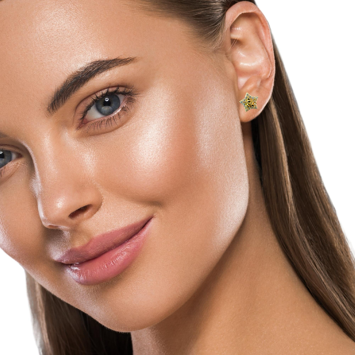 10 Karat Yellow Gold Star Nugget Earrings