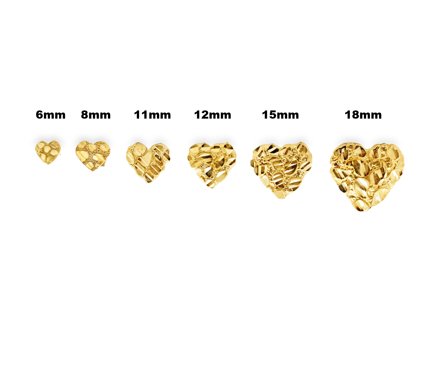 10 Karat Yellow Gold Heart Nugget Earrings