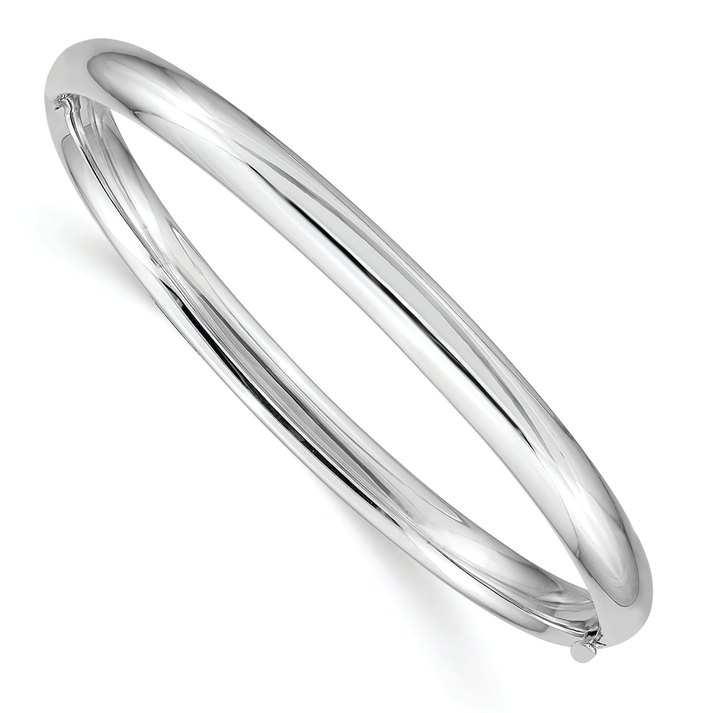 14k 3/16 White Gold Hinged Baby Bangle - Solomon Jewelers