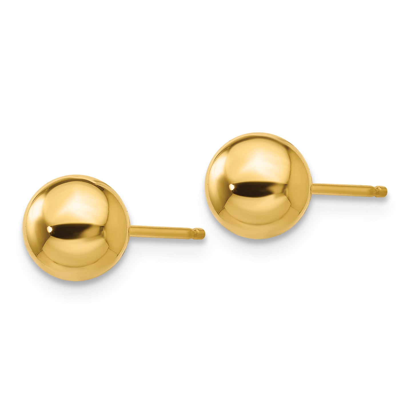 14k Polished 6mm Ball Post Earrings - Solomon Jewelers