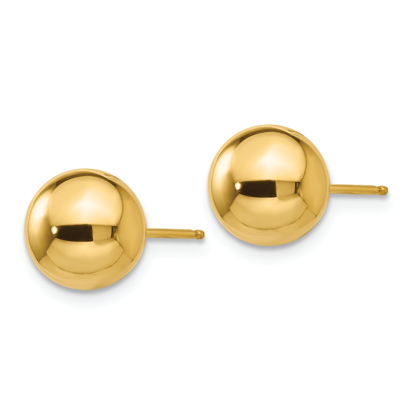 14k Polished 8mm Ball Post Earrings - Solomon Jewelers