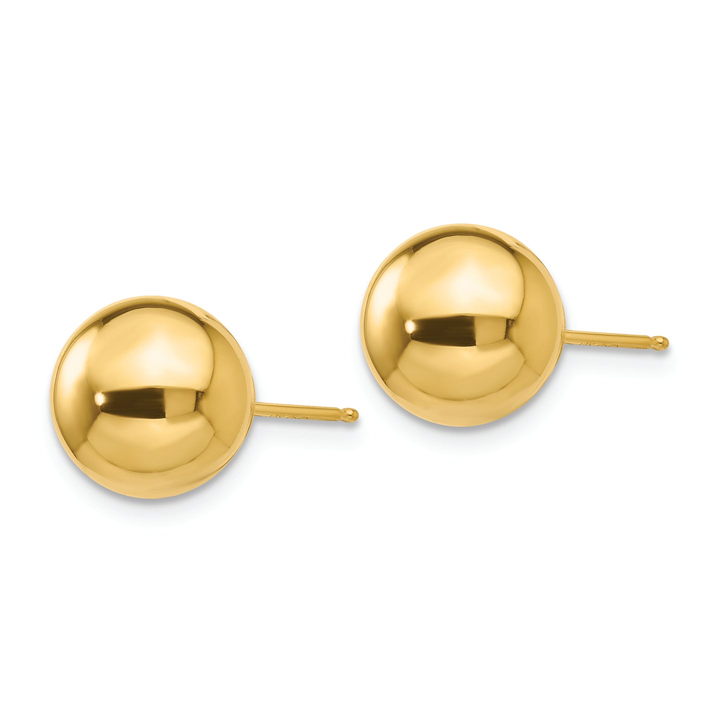 14k Polished 9mm Ball Post Earrings - Solomon Jewelers