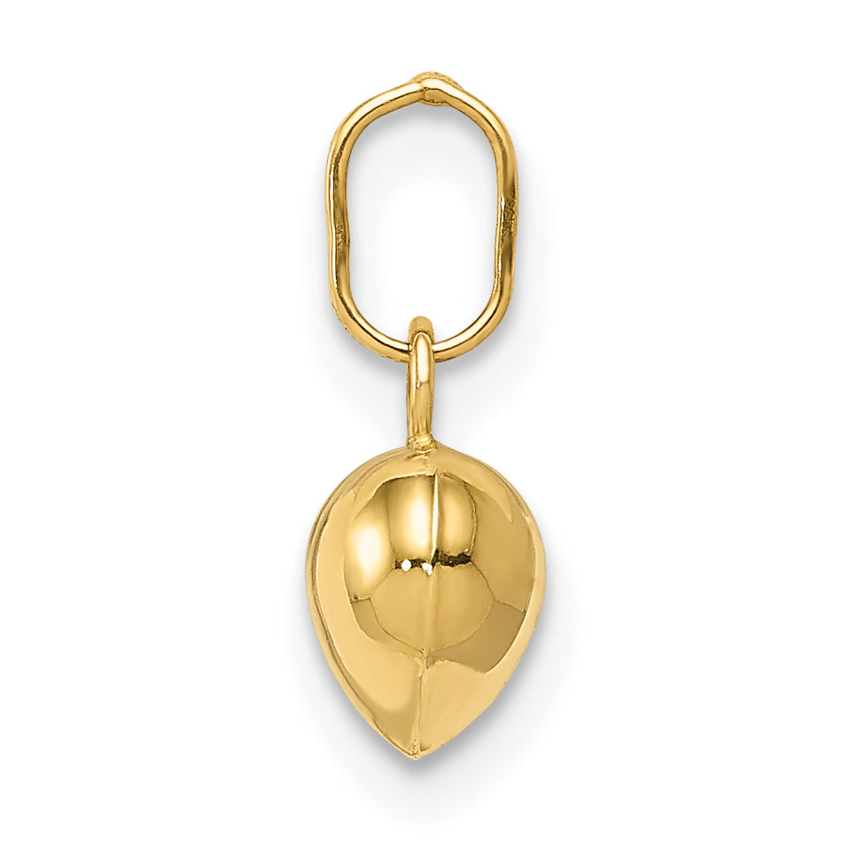 14K Polished 3-D Puffed Heart Charm - Solomon Jewelers