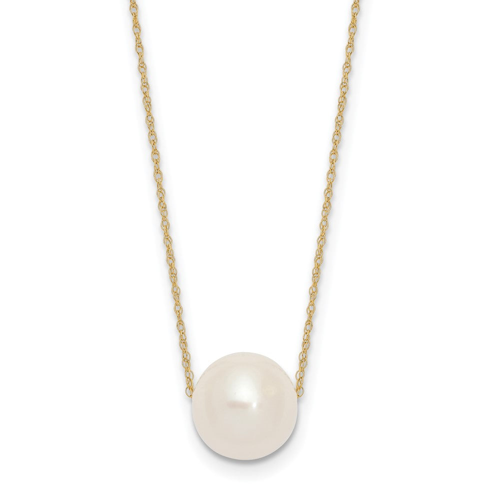 14K 10-11mm Semi-Round White FWC Pearl Rope Necklace - Solomon Jewelers
