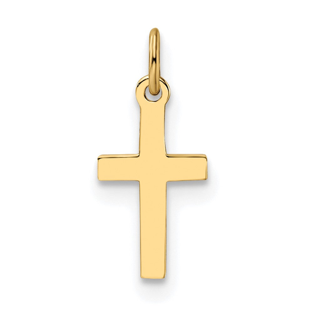 14k Polished Solid Cross Pendant - Solomon Jewelers