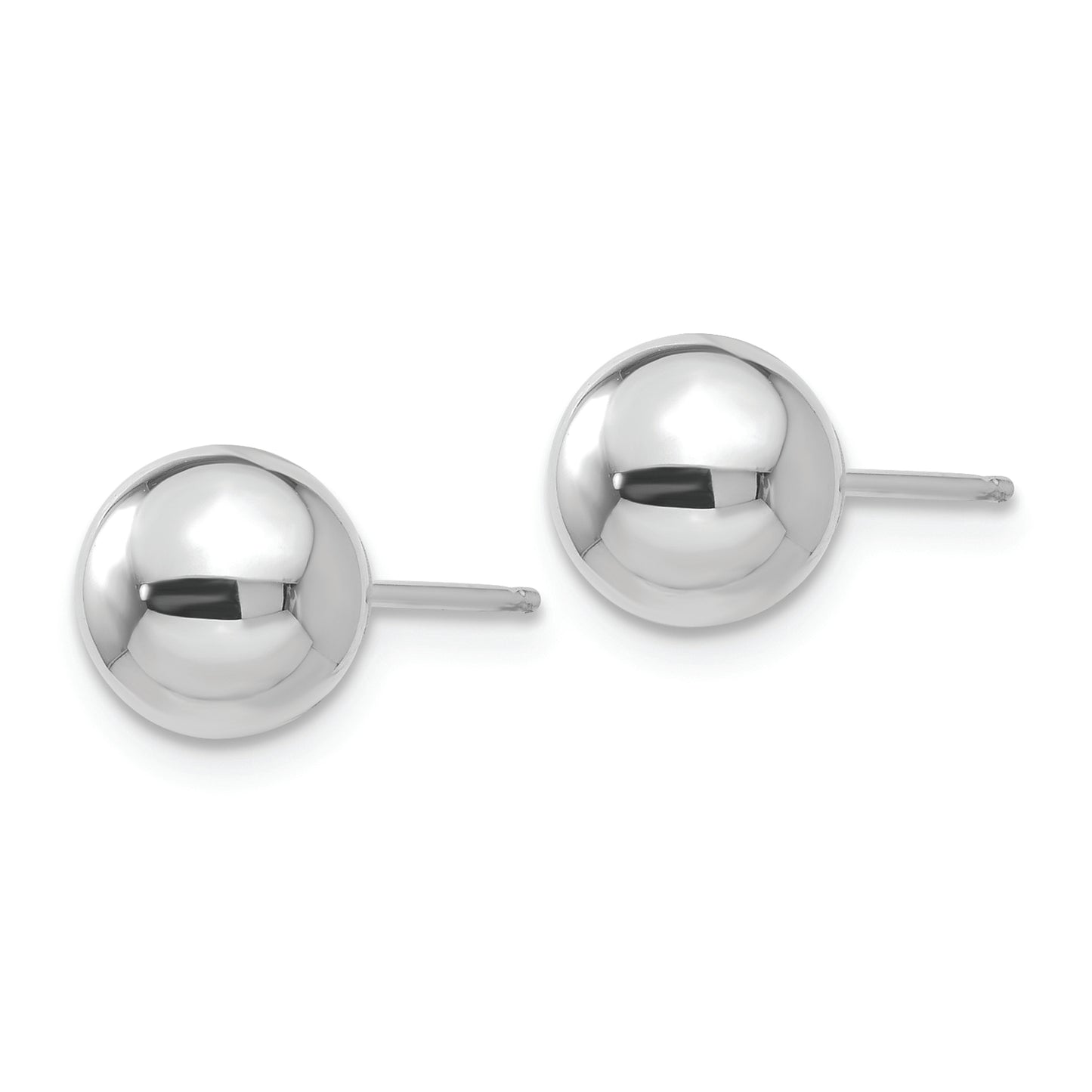 14k White Gold Polished 7mm Ball Post Earrings - Solomon Jewelers
