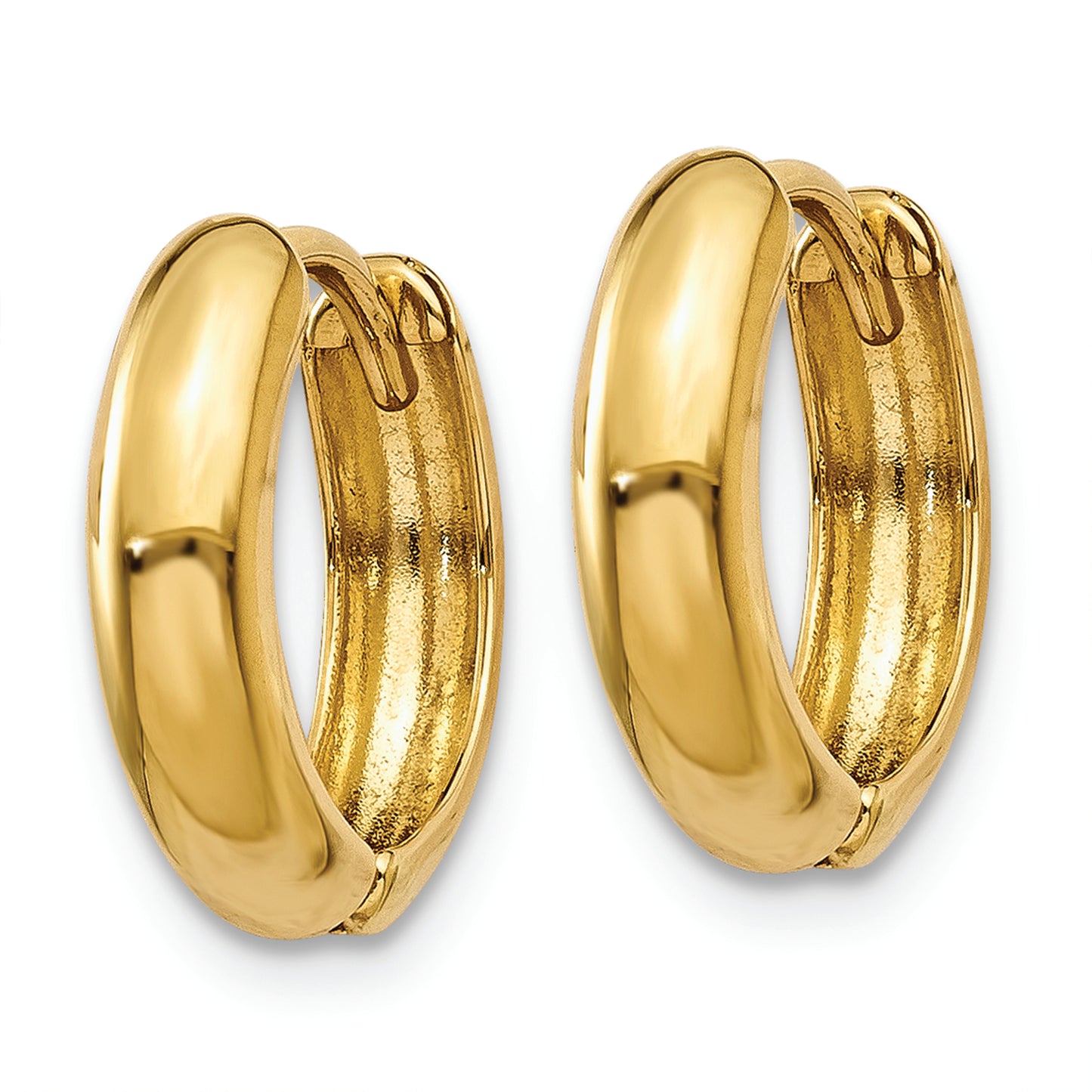 14k Polished Hinged Hoop Earrings - Solomon Jewelers