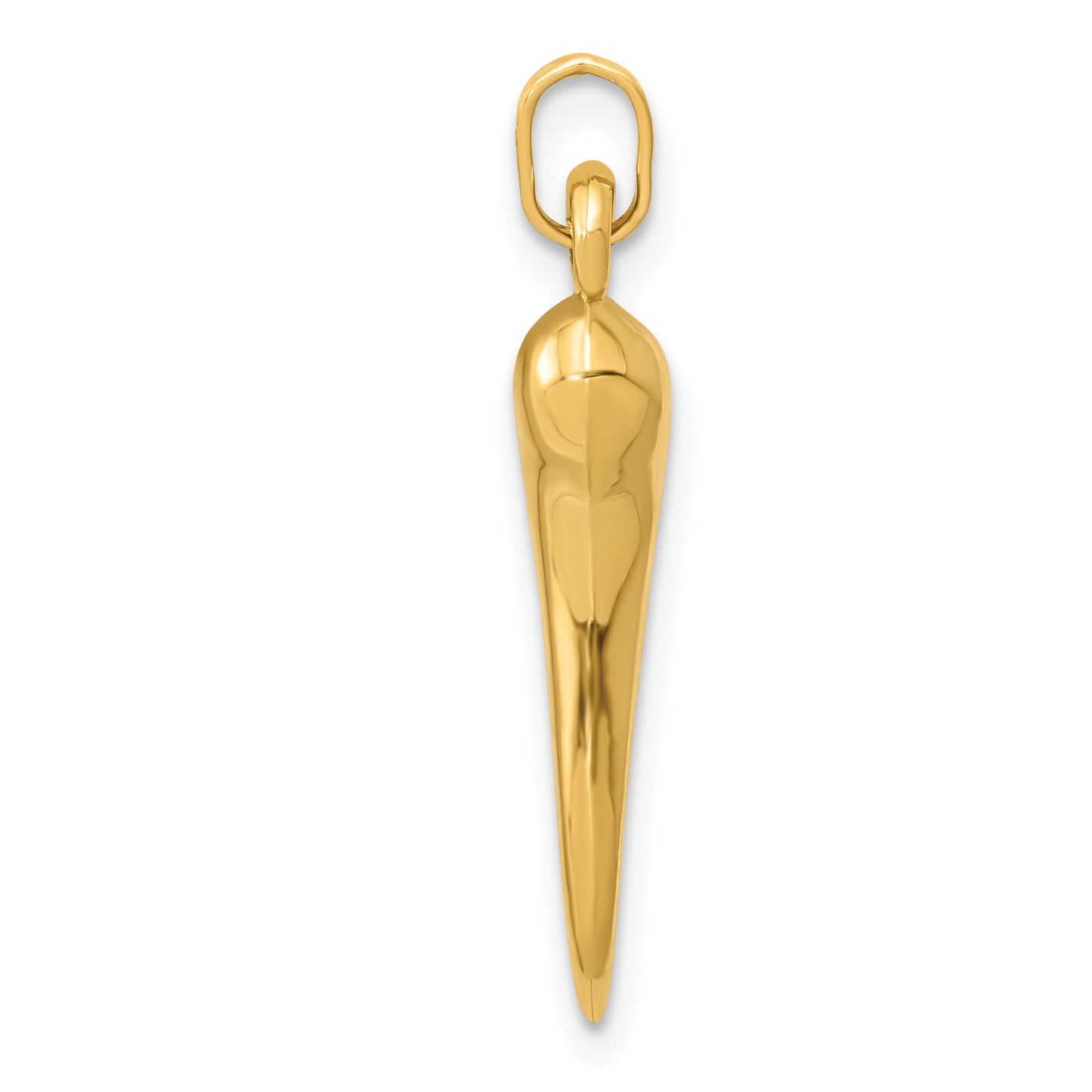14k Hollow 3D Italian Horn Charm - Solomon Jewelers