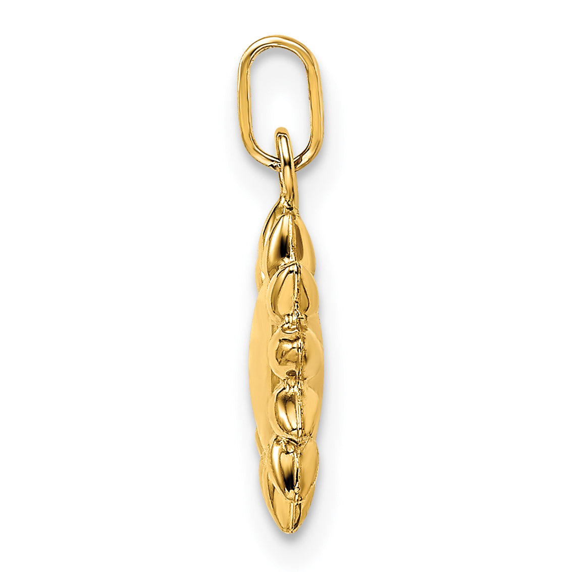 14k Polished Puffed Sun Pendant - Solomon Jewelers