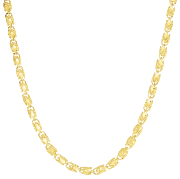 10 karat solid gold Turkish link chain necklace with high polish finish