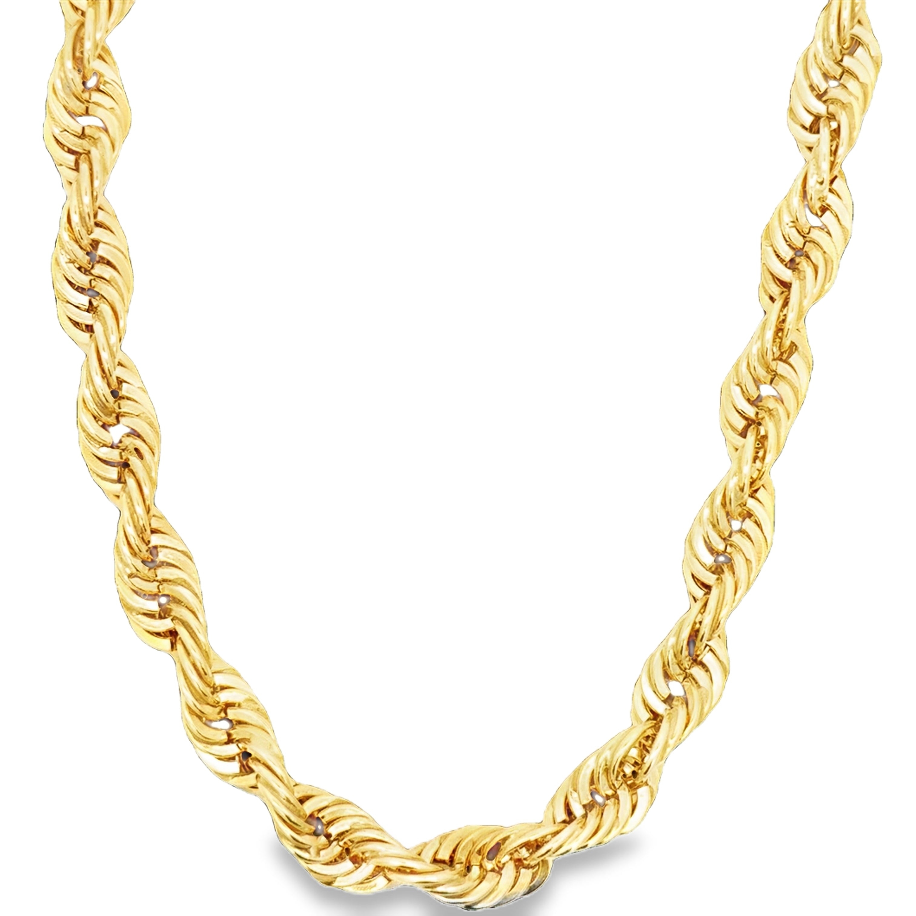 9mm Hollow Rope Chain in 10 Karat Yellow Gold. Solomon Jeweler Kansas