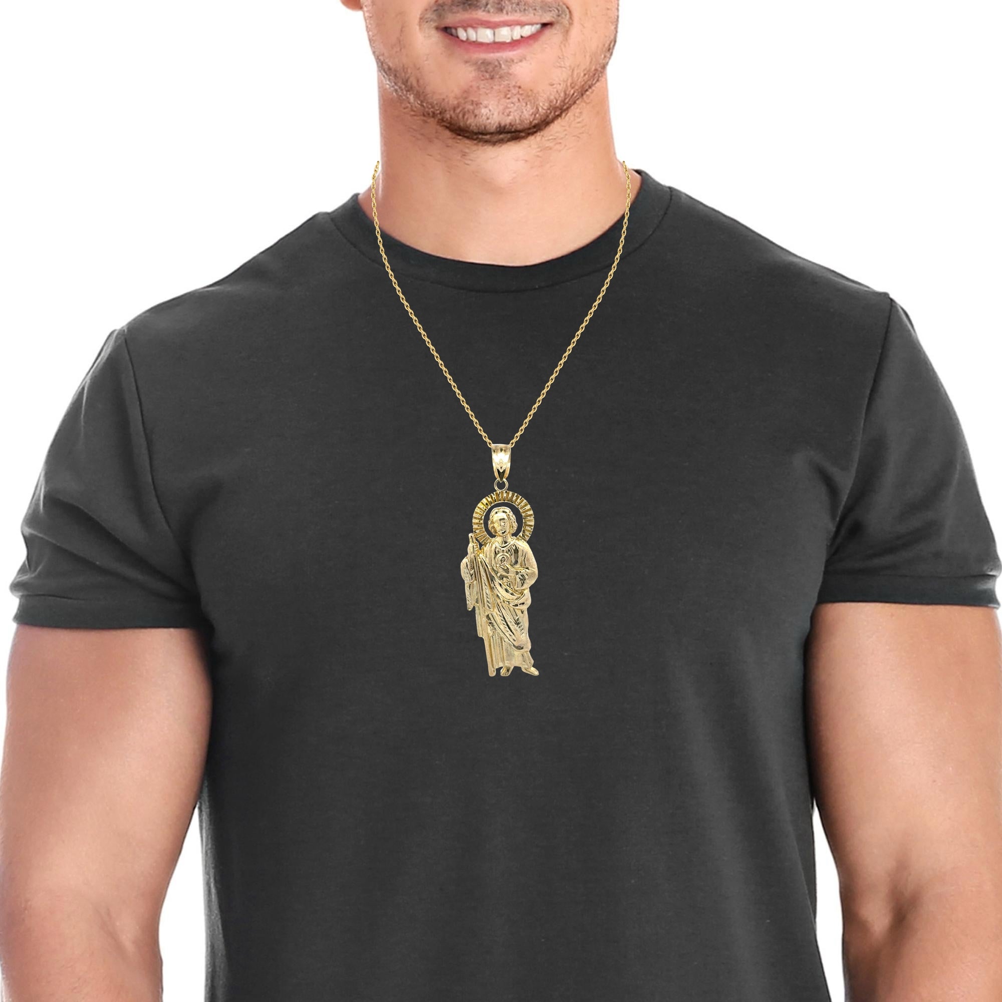 10Karat Yellow Gold St. Jude Pendant - Solomon Jewelers