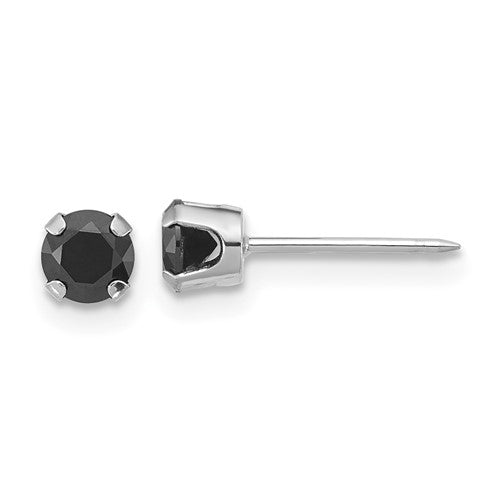 inverness-14k-polished-white-gold-4mm-black-cz-stud-earrings-SolomonJeweler-Wichita-KS-CustomJewelry