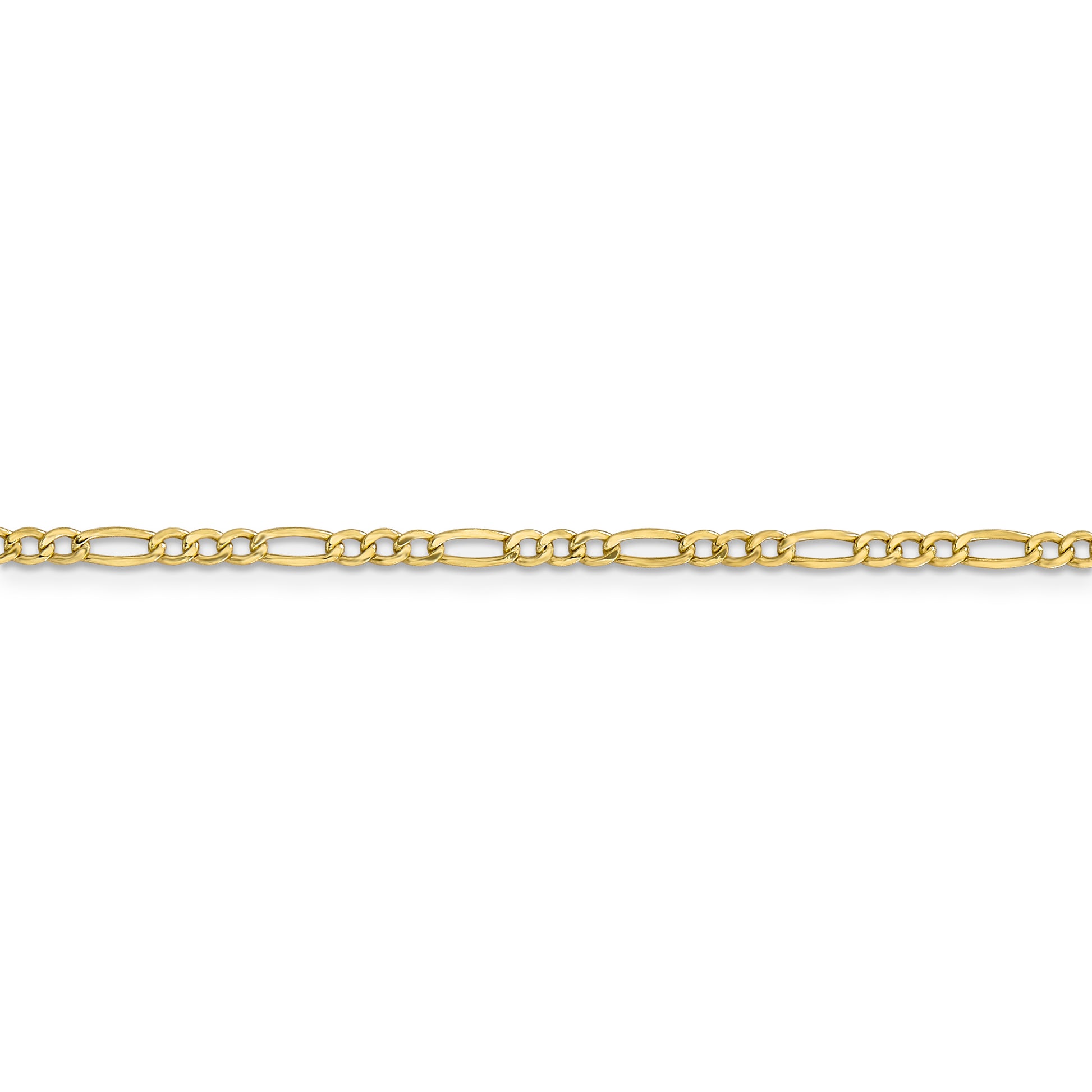 10k 2.5mm Semi-Solid Figaro Chain - Solomon Jewelers