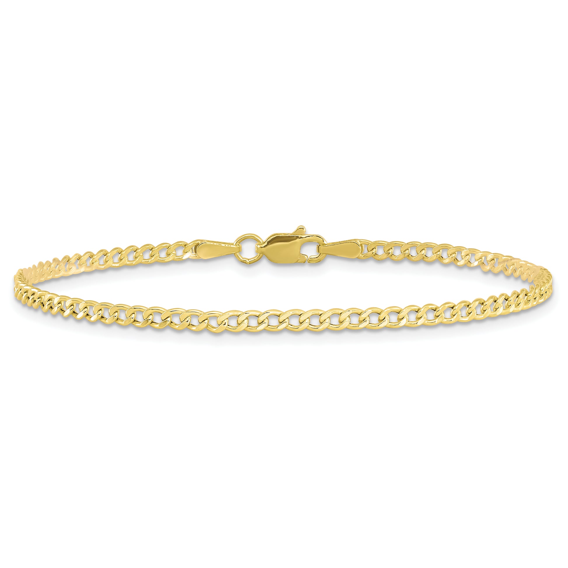 10k 2.5mm Semi-Solid Curb Link Chain - Solomon Jewelers
