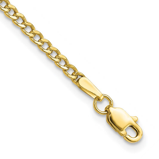 10k 2.5mm Semi-Solid Curb Link Chain - Solomon Jewelers