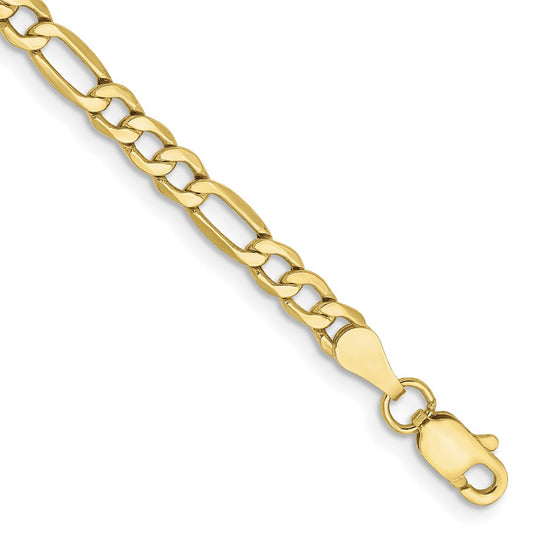 10k 3.5mm Semi-Solid Figaro Chain - Solomon Jewelers