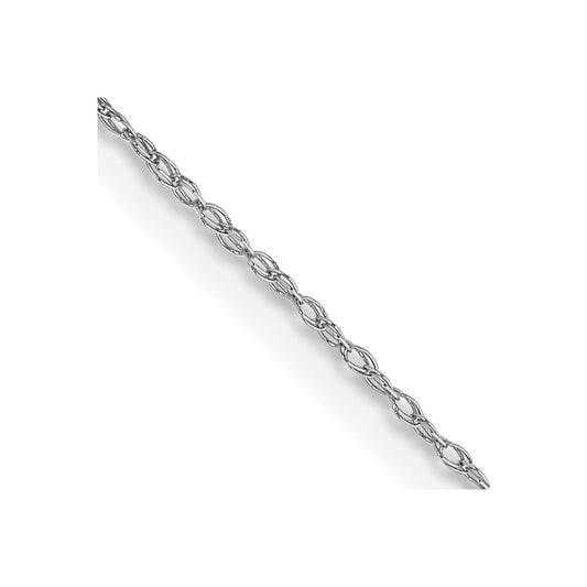 10k White Gold .5mm Carded Cable Rope Chain - Solomon Jewelers
