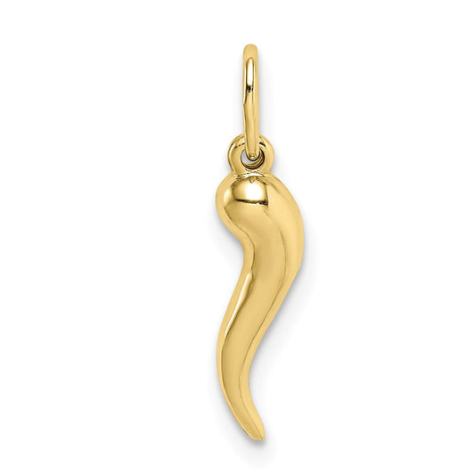 10k Hollow Italian Horn Pendant - Solomon Jewelers