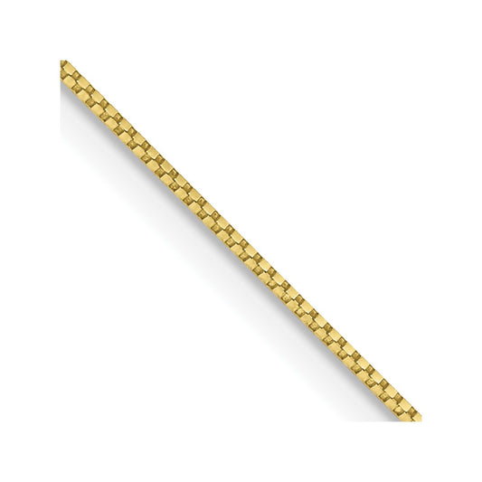 10k .7mm Box Chain - Solomon Jewelers