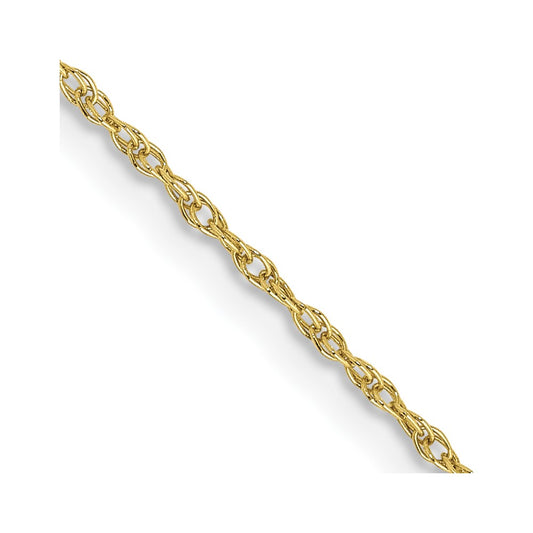 10k .8mm Lite-Baby Rope Chain - Solomon Jewelers