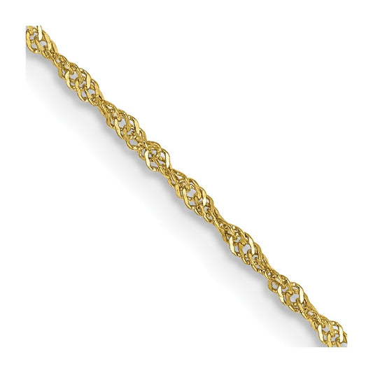 10k 1.1mm Singapore Chain - Solomon Jewelers