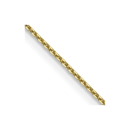 10k .8mm D/C Round Open Link Cable Chain - Solomon Jewelers