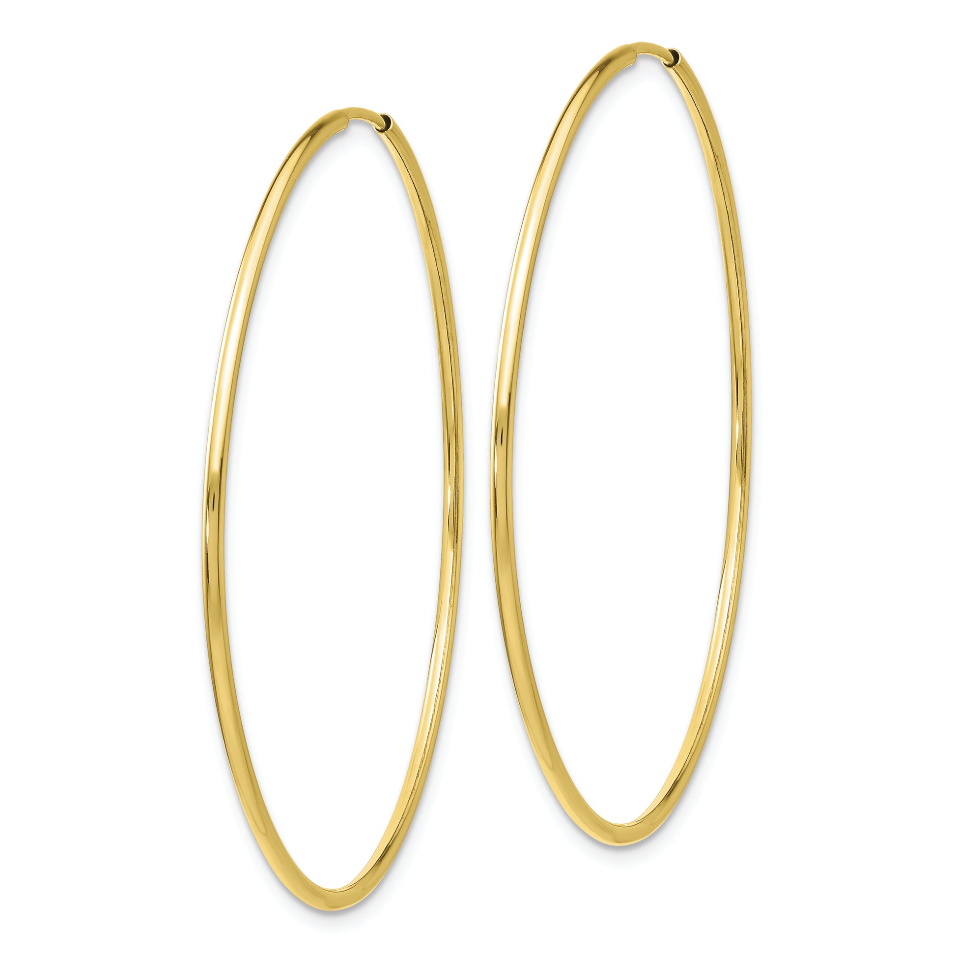 10k Polished Endless Tube Hoop Earrings - Solomon Jewelers