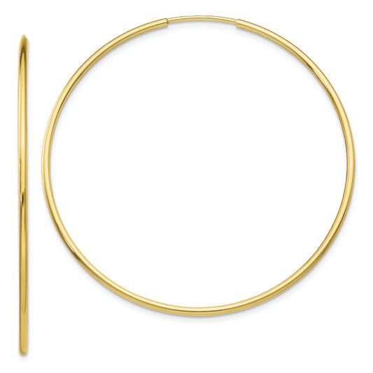 10k Polished Endless Tube Hoop Earrings - Solomon Jewelers