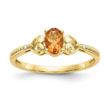 10K Citrine and Diamond Ring