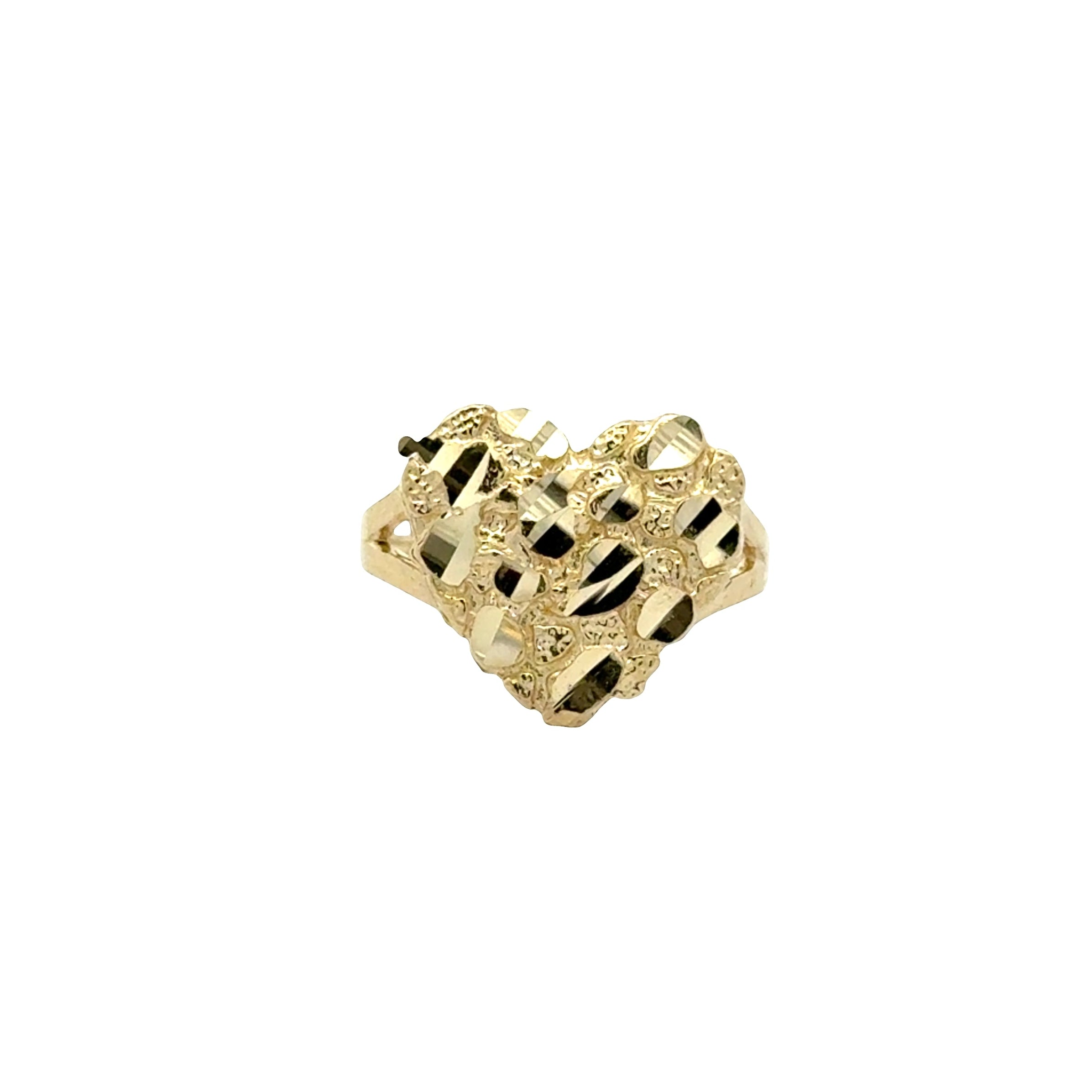 10 karat gold heart nugget ring by Solomon Jeweler