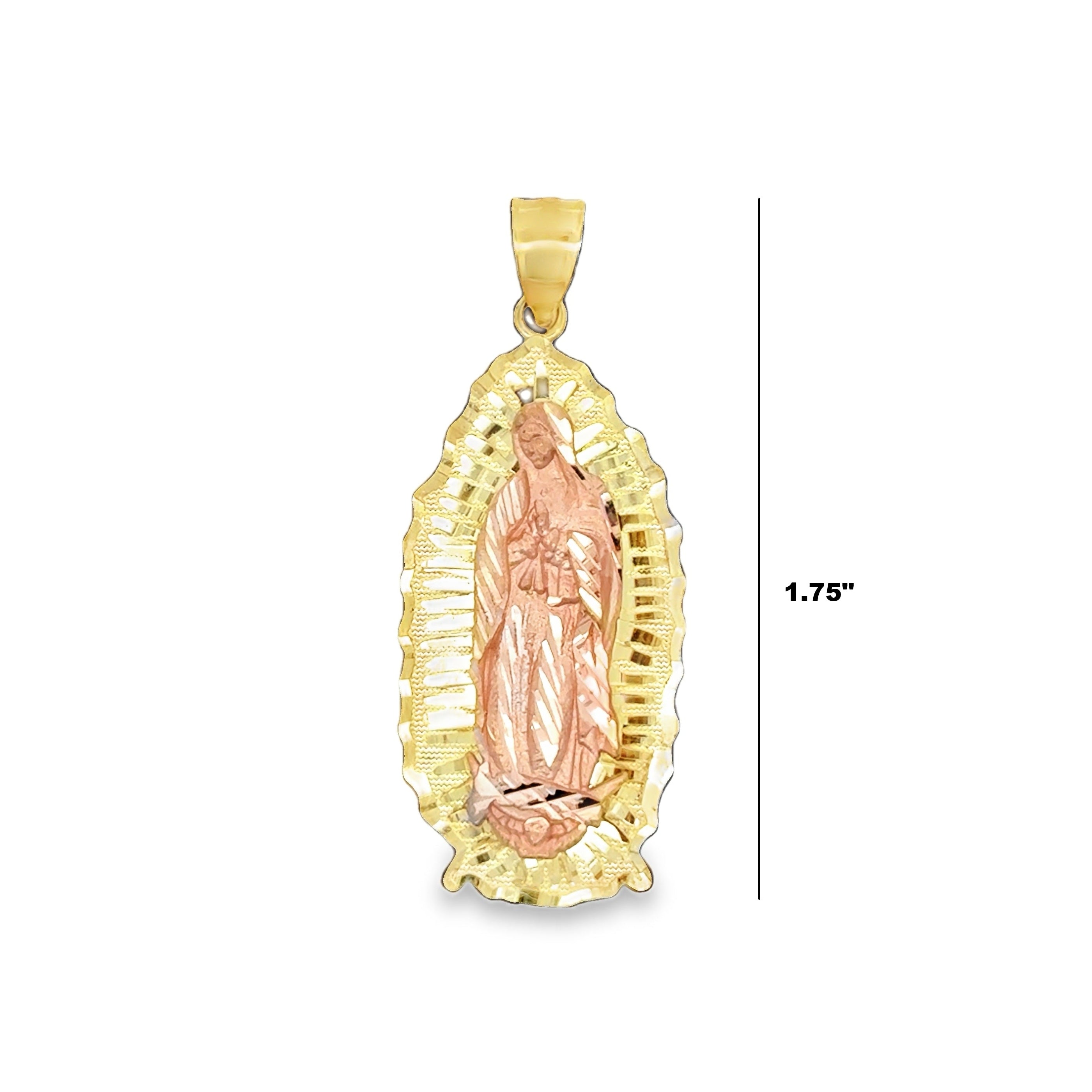 10K gold Virgin Mary religious pendant