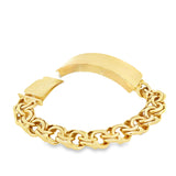 Solid 10 Karat Yellow Gold Chino Link Bracelet.