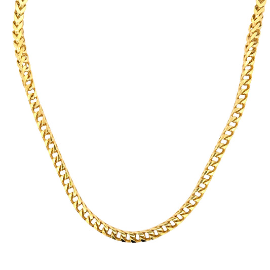 Solid Yellow Gold Franco Chain in 10 Karat Yellow Gold.