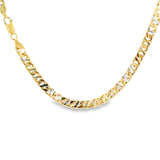 10K two-tone solid link gold chain with yellow and white gold Turkish craftsmanship
