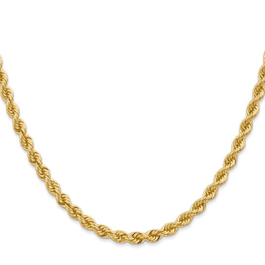 10K Yellow Gold 7mm Solid Rope Chain Italian Finish – Solomon Jeweler
