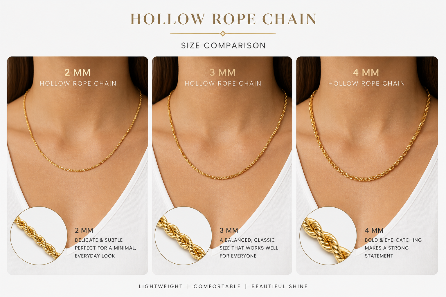 14k yellow gold hollow rope chain, 4mm thick, featuring twisted design and polished finish, crafted by Solomon Jewelers.