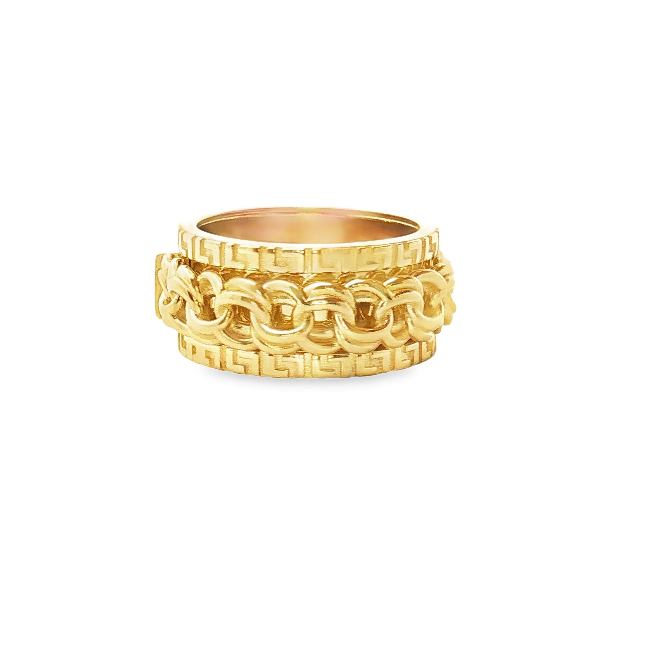 Chino Style Gold Ring with Rotating Center Band