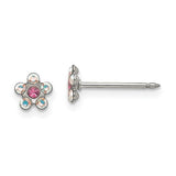 inverness-stainless-steel-clear-rose-crystal-post-earrings-SolomonJeweler-Wichita-KS-CustomJewelry