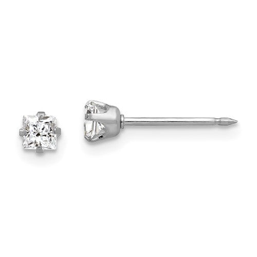 inverness-14k-white-gold-3mm-square-cz-post-earrings-SolomonJeweler-Wichita-KS-CustomJewelry